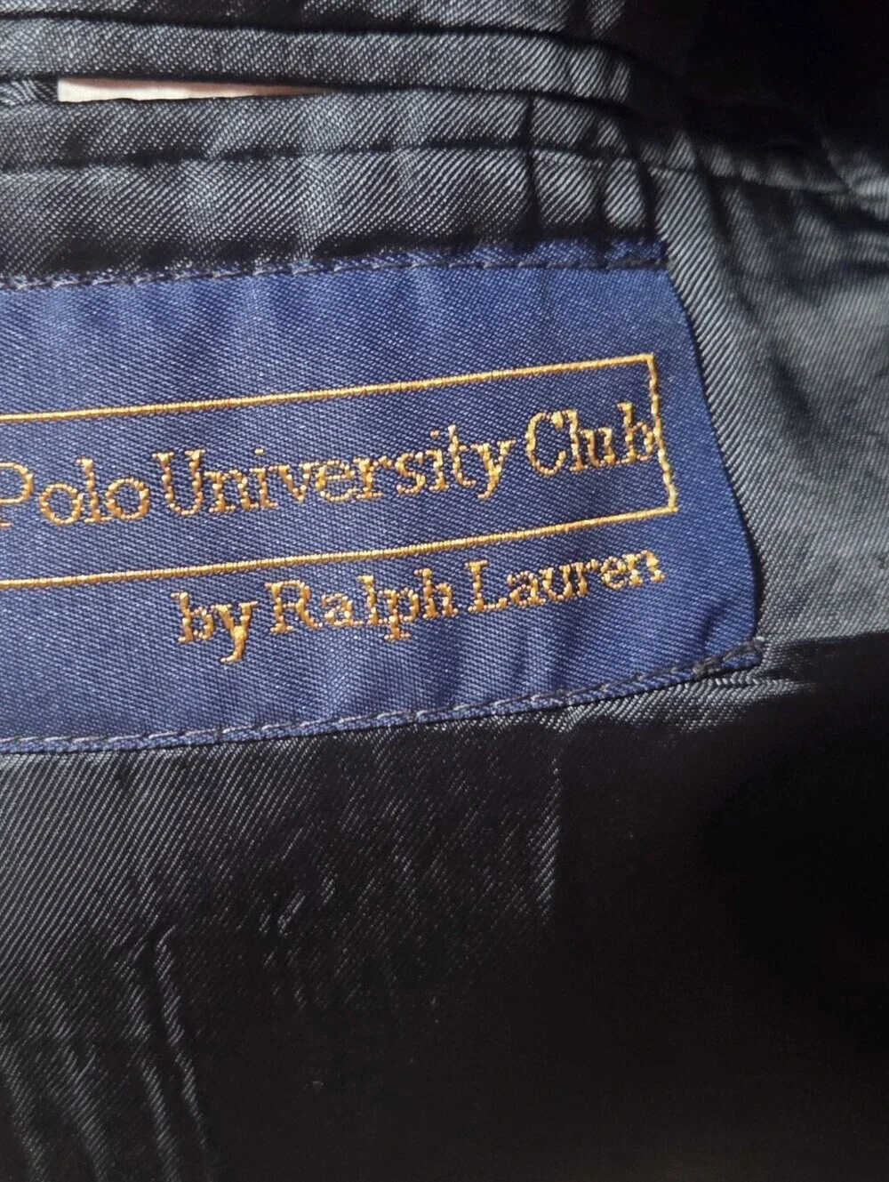 Vintage Polo University Club Navy Blue Wool Sportscoat Blazer Gold Buttons 44R